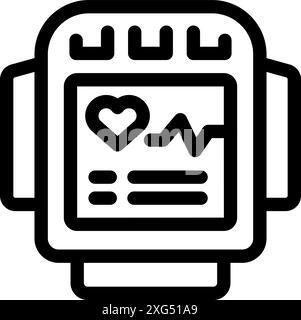 Smartwatch mit einem Herzfrequenzmesser und anderen medizinischen Informationen Stock Vektor