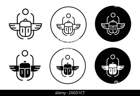 Ägyptische Scarab-Symbol-Vektor-Logo-Set-Kollektion für Web-App-ui Stock Vektor