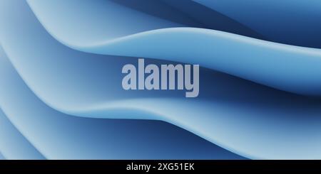 Abstrakte blaue gewellte Textur Hintergrund 3D-Rendering-Illustration Stockfoto