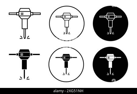 Jackhammer Symbol Vektor Logo Set Kollektion für Web App ui Stock Vektor