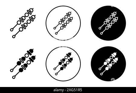 Kebab-Symbol-Vektor-Logo-Set-Sammlung für Web-App-ui Stock Vektor