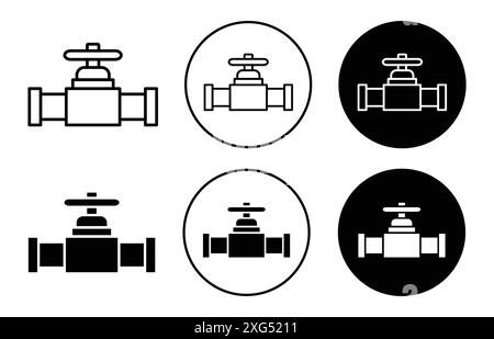 Pipe Valve Symbol Vektor Logo Set Sammlung für Web App ui Stock Vektor