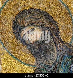 Byzantina-Mosaik von Johannes dem Täufer in Hagia Sophia, Istanbul, Türkei, 9. Oktober 2013 Stockfoto
