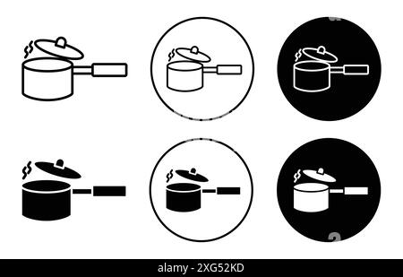 Soße Pan Symbol Vektor Logo Set Sammlung für Web App ui Stock Vektor