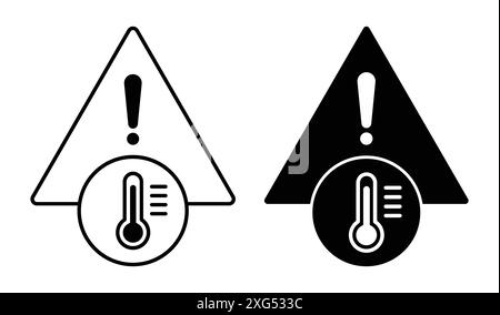 Sammlung des Vektor-Logos für Temperaturwarnzeichen für die Web-App-benutzeroberfläche Stock Vektor