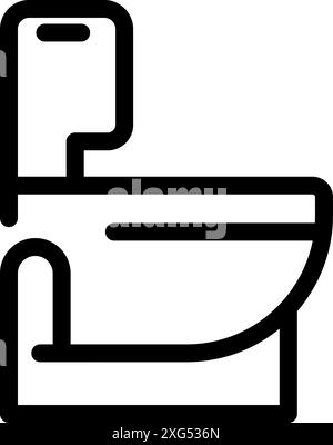 Einfache schwarz-weiße Linienzeichnung einer Toilettenschüssel, perfekt zur Darstellung von Badezimmerarmaturen Stock Vektor