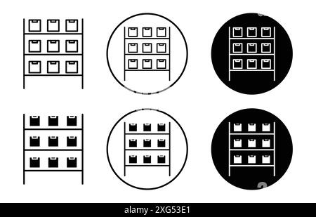 Storage Rack Symbol Vektor Logo Set Sammlung für Web App ui Stock Vektor