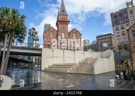 Campbells Cove the Rocks Sydney mit dem Gebäude der australischen Dampfschifffahrt, Stadtzentrum von Sydney, NSW, Australien Stockfoto