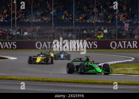 05 MALONY Zane (bar), Rodin Motorsport, Dallara F2 2024, Action während der 8. Runde der FIA Formel 2 Championship 2024 vom 5. Bis 7. Juli 2024 auf dem Silverstone Circuit in Silverstone, Großbritannien Stockfoto