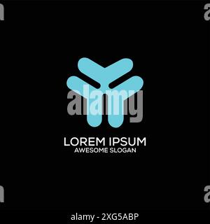 Buchstabe y mit dna-Logo in bunten Farben Stock Vektor