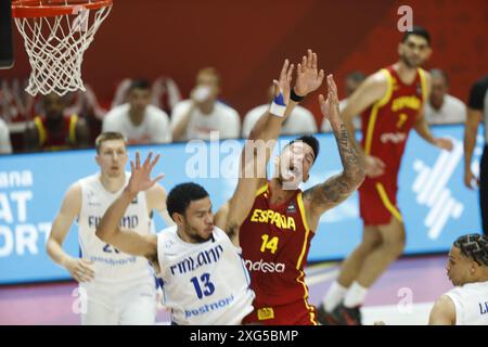 VALENCIA, SPANIEN, 6. Juli 2024, Willy Hernangmez aus Spanien während des Olympischen Qualifikationsturniers der FIBA gegen den Libanon, Credit Eduardo Ripoll. Stockfoto