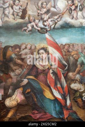 PERUGIA, ITALIEN - 18. MAI 2024: Gemälde des Martyriums unbekannter heiliger in der Kirche Basilica di San Domenico Stockfoto