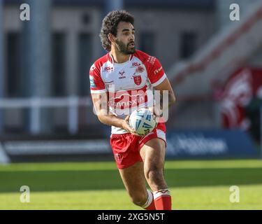 Kingston upon Hull, Großbritannien. Juli 2024. Matty Storton von Hull KR während des 16. Runde Matches Hull KR gegen Catalans Dragons im Sewell Group Craven Park, Kingston upon Hull, Vereinigtes Königreich, 6. Juli 2024 (Foto: Alfie Cosgrove/News Images) in Kingston upon Hull, Vereinigtes Königreich am 7. Juli 2024. (Foto: Alfie Cosgrove/News Images/SIPA USA) Credit: SIPA USA/Alamy Live News Stockfoto