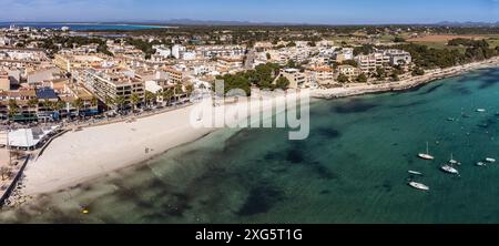 Colonia de Sant Jordi, es Port Beach View, SES Salines, Mallorca, Balearen, Spanien Stockfoto