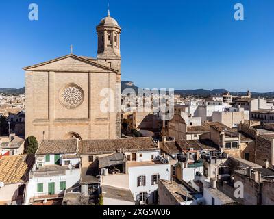 Kirche Sant Miquel, 14. Jahrhundert, Ende des 19. Jahrhunderts, Llucmajor, Mallorca, Balearen, Spanien Stockfoto