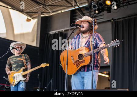 Milwaukee, USA. Juli 2024. Tanner Usrey während des Summerfest Music Festivals am 5. Juli 2024 in Milwaukee, Wisconsin (Foto: Daniel DeSlover/SIPA USA) Credit: SIPA USA/Alamy Live News Stockfoto