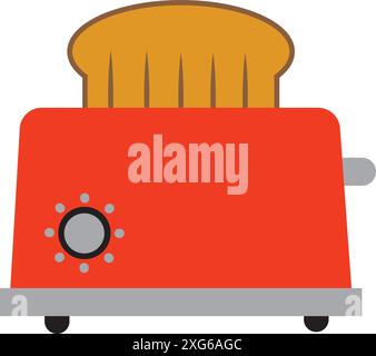 Moderne Toaster-Symbol. Geröstetes Brot. Frühstück. Vektor. Stock Vektor