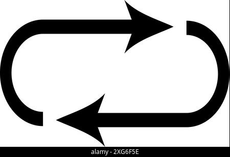 Symbol „Wiederholen“. Pfeilsymbol aktualisieren. Symbol für Schleife oder Zufallswiedergabe. Rohteilvektor Stock Vektor