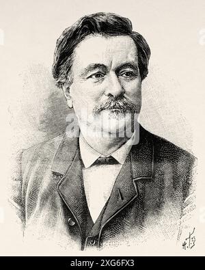 Paul Bert (1833–1886) war ein französischer Zoologe, Physiologe und Politiker. Alte gravierte Illustration aus dem 19. Jahrhundert aus La Nature 1886 Stockfoto