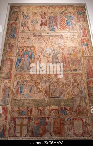 Die Leidenschaft Christi, aus dem Refektorium der Kathedrale von Pamplona, Joan Oliver, 1335, Museum von Navarra, Pamplona, Navarra, Spanien. Stockfoto