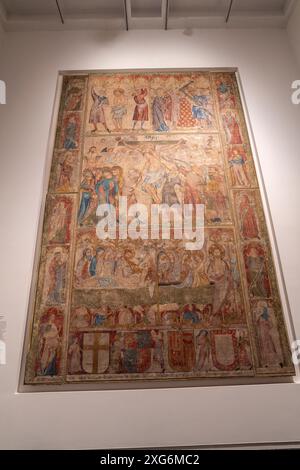 Die Leidenschaft Christi, aus dem Refektorium der Kathedrale von Pamplona, Joan Oliver, 1335, Museum von Navarra, Pamplona, Navarra, Spanien. Stockfoto