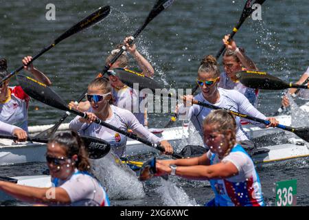 Zamora, Zamora, Spanien. Juli 2024. Lago de Sanabria (06.07.2024) - FRAUENTEAM. (Kreditbild: © Oscar Manuel Sanchez/ZUMA Press Wire) NUR REDAKTIONELLE VERWENDUNG! Nicht für kommerzielle ZWECKE! Stockfoto