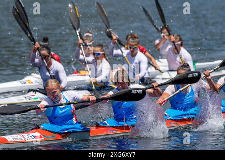 Zamora, Zamora, Spanien. Juli 2024. Lago de Sanabria (06.07.2024) - TSCHECHISCHE FRAUENTEAM. (Kreditbild: © Oscar Manuel Sanchez/ZUMA Press Wire) NUR REDAKTIONELLE VERWENDUNG! Nicht für kommerzielle ZWECKE! Stockfoto