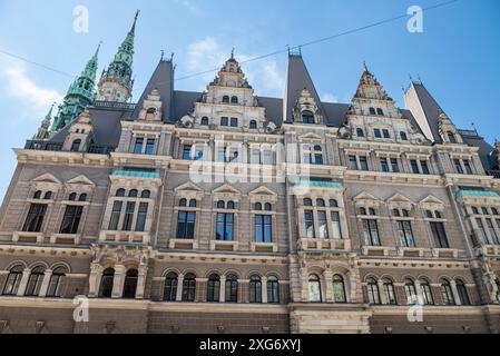 Das Rathaus von Liberec im Neorenaissance-Stil befindet sich im historischen Stadtzentrum von Liberec, Tschechische Republik Stockfoto