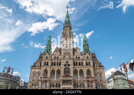 Das Rathaus von Liberec im Neorenaissance-Stil befindet sich im historischen Stadtzentrum von Liberec, Tschechische Republik Stockfoto