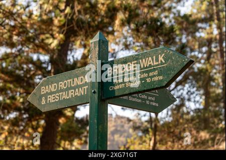 Besucher melden sich im Cataract Gorge Reservat in Launceston, Tasmanien, Australien an. Das Reservat ist bei Wanderer und Wanderer beliebt Stockfoto