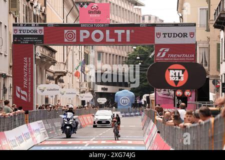 Brescia, Italien. Juli 2024. Während der 1. Etappe der Giro d'Italia Women, Tudor ITT von Brescia nach Brescia, Italien - Sonntag, 07. Juli 2024. Sport - Radfahren. (Foto: Massimo Paolone/LaPresse) Credit: LaPresse/Alamy Live News Stockfoto