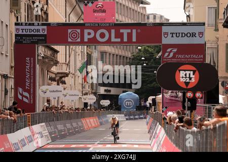 Brescia, Italien. Juli 2024. Brown Grace (FDJ-Suez Team) während der 1. Etappe der Giro d'Italia Women, Tudor ITT von Brescia nach Brescia, Italien - Sonntag, 07. Juli 2024. Sport - Radfahren. (Foto: Massimo Paolone/LaPresse) Credit: LaPresse/Alamy Live News Stockfoto