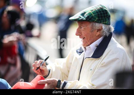 Jackie Stewart, ehemaliger F1-Fahrer-Porträt während des Formel 1 Qatar Airways British Grand Prix 2024, 12. Runde der Formel-1-Weltmeisterschaft 2024 vom 5. Bis 7. Juli 2024 auf dem Silverstone Circuit in Silverstone, Großbritannien Stockfoto