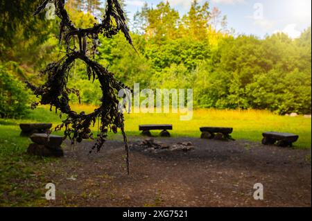 Das Johannisfest (Jonines, Johannes-Tag, Ivana kupala) ist ein heidnisches Volksfest, das am 24. Juni in ganz Litauen (Lettland, E. Stockfoto