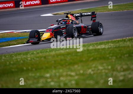 10 GOETHE Oliver (ger), Campos Racing, Dallara F3 2019, Action während der 7. Runde der FIA Formel-3-Meisterschaft 2024 vom 5. Bis 7. Juli 2024 auf dem Silverstone Circuit, in Silverstone, Großbritannien - Foto Eric Alonso / DPPI Stockfoto