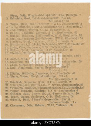 Stimmzettel/ Wahlzettel der Reichstagswahl 1920 - die Reichstagswahl vom 6. Juni 1920 war die zweite Wahl während der Weimarer Republik und die erste zu einem regulären Deutschen Reichstag. Die Bundestagswahl 1920 fand am 6. Juni 1920 zur Wahl des ersten Reichstags der Weimarer Republik statt. Sie folgte der im Januar 1919 gewählten Weimarer Nationalversammlung, die die republikanische Verfassung ausgearbeitet und ratifiziert hatte. Stockfoto