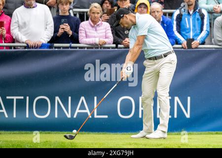 07 Juli 2024, Bayern, München/Eichenried: Golf: BMW International Open, Runde 4, Martin Kaymer schlägt ab. Foto: Ulrich Gamel/kolbert-Press/dpa Stockfoto