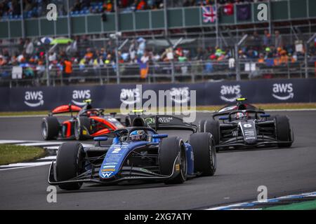 02 O&#39;SULLIVAN Zak (gbr), ART Grand Prix, Dallara F2 2024, Action während der 8. Runde der FIA Formel 2 Championship 2024 vom 5. Bis 7. Juli 2024 auf dem Silverstone Circuit in Silverstone, Großbritannien Stockfoto