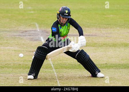 Cheltenham, Vereinigtes Königreich, 7. Juli 2024. Emma Corney von Western Storm während des Rachael Heyhoe Flint Trophy Spiels zwischen Western Storm und Northern Diamonds. Quelle: Robbie Stephenson/Western Storm/Alamy Live News Stockfoto