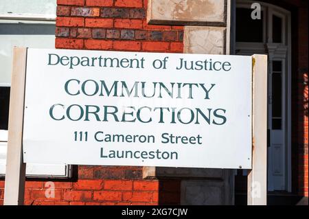 Justizministerium einer Strafvollzugsgemeinschaft in Cameron Street, Launceston, Tasmanien, Australien Stockfoto