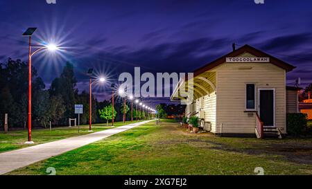 Toogoolawah, Queensland, Australien - Historisches Bahnhofsgebäude am Brisbane Valley Rail Trail Stockfoto