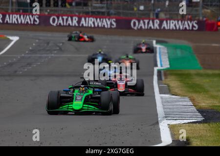05 MALONY Zane (bar), Rodin Motorsport, Dallara F2 2024, Action während der 8. Runde der FIA Formel 2 Championship 2024 vom 5. Bis 7. Juli 2024 auf dem Silverstone Circuit in Silverstone, Großbritannien Stockfoto