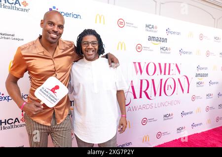 New Orleans, Usa. Juli 2024. Die Blairisms auf dem roten Teppich beim „Women in Harmony Awards Luncheon“ der National Urban League im Ritz Carlton Hotel in New Orleans, Louisiana am 6. Juli 2024. (Foto: Jay Wiggins/SIPA USA) Credit: SIPA USA/Alamy Live News Stockfoto