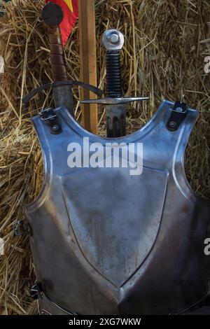 Ein mittelalterliches Schwert und Schild Stockfoto