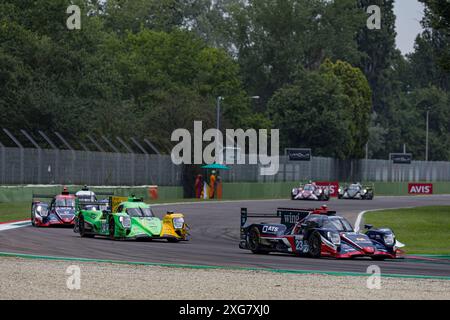 23 GARG Bijou (usa), SCHERER Fabio (SWI), DI RESTA Paul (gbr), United Autosports, Oreca 07 - Gibson, Aktion während der 4 Stunden von Imola 2024, 3. Runde der europäischen Le Mans Serie 2024 auf dem Autodromo Internazionale Enzo e Dino Ferrari vom 5. Bis 7. Juli 2024 in Imola, Italien - Foto Marc de Mattia / DPPI Stockfoto