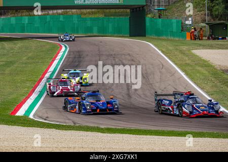 23 GARG Bijou (usa), SCHERER Fabio (SWI), DI RESTA Paul (gbr), United Autosports, Oreca 07 - Gibson, Aktion während der 4 Stunden von Imola 2024, 3. Runde der europäischen Le Mans Serie 2024 auf dem Autodromo Internazionale Enzo e Dino Ferrari vom 5. Bis 7. Juli 2024 in Imola, Italien - Foto Marc de Mattia / DPPI Stockfoto