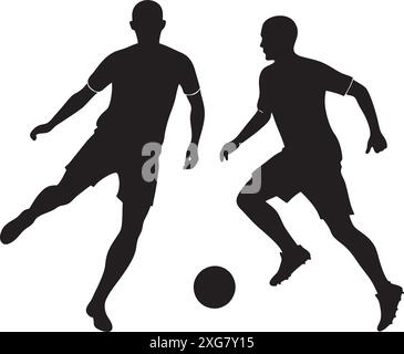 Fußballspieler-Vektor-Silhouetten Fußballer Stock Vektor