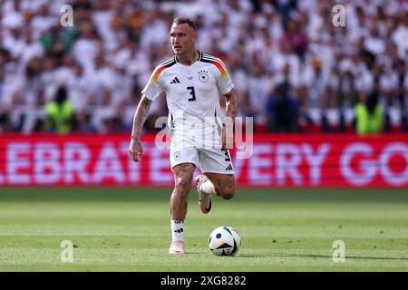 David Raum aus Deutschland im Viertelfinale der UEFA Euro 2024 zwischen Spanien und Deutschland am 5. Juli 2024 in der Arena Stuttgart. Stockfoto