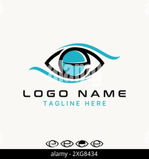 Logo Design Grafikkonzept kreative abstrakte Premium Vektorstock Initial E Schriftart einzigartige Kunst Eye View Swoosh. In Bezug auf das Monogramm-Typografie-Branding Stock Vektor