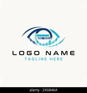 Logo Design Grafikkonzept kreative abstrakte Premium Vektorstock Initial E Schriftart einzigartige Kunst Eye View Swoosh. In Bezug auf das Monogramm-Typografie-Branding Stock Vektor